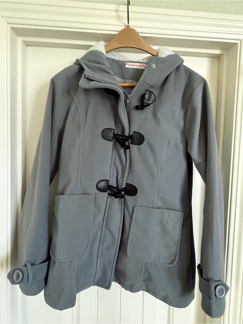 Lovers + Friends Gray Hooded Toggle Coat